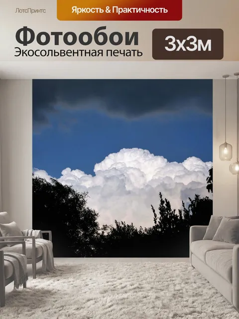 Фотообои черно-белые облачные образования