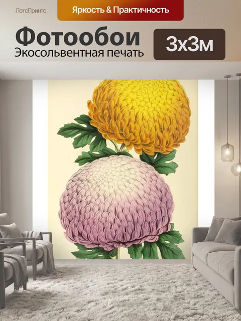 Фотообои Искусство иллюстрации садовых цветов