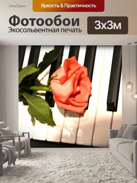 Фотообои Фортепиано и Роуз