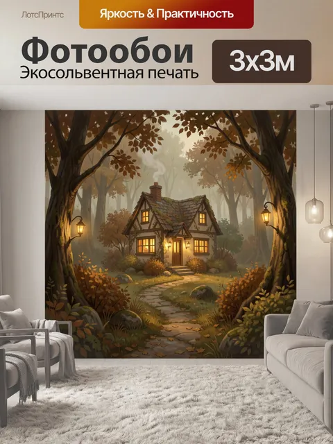 Фотообои Уютный домик в лесу