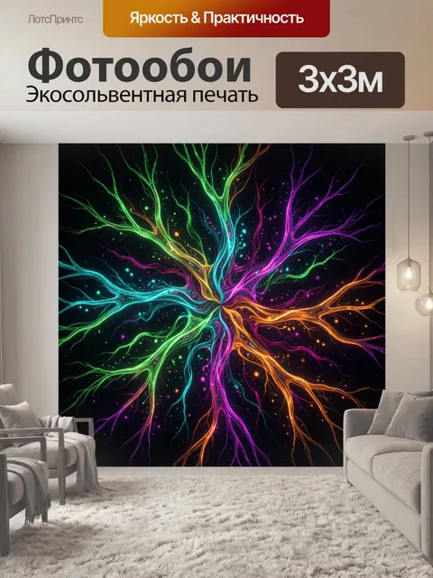 Фотообои Неоновое древо космических ветвей