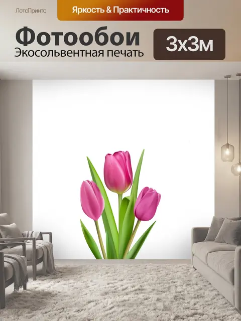 Фотообои Иллюстрация тюльпанов