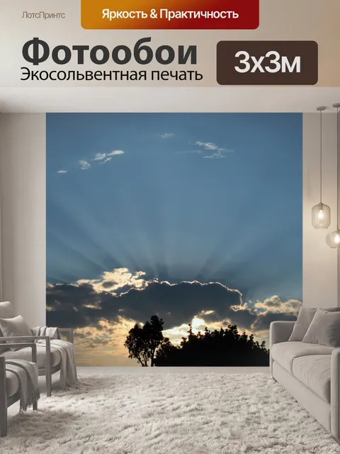 Фотообои лучи заходящего солнца