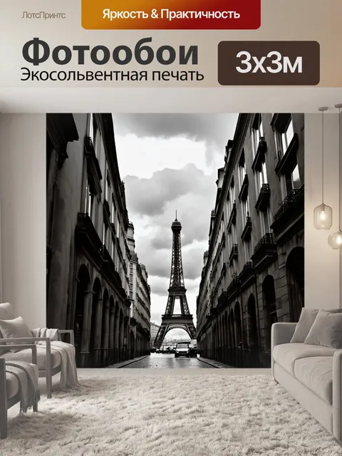 Фотообои древние улицы парижа в пасмурный день