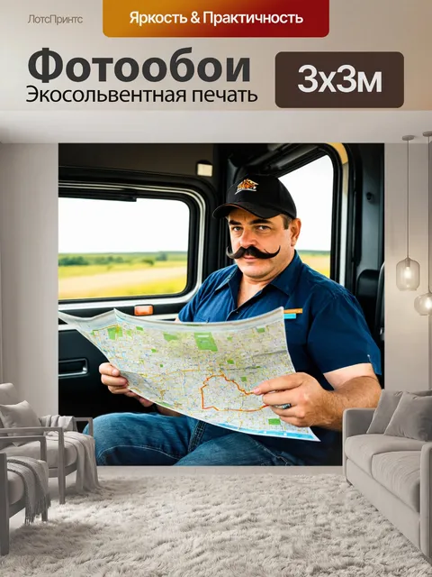 Фотообои дальнобойщик с усами
