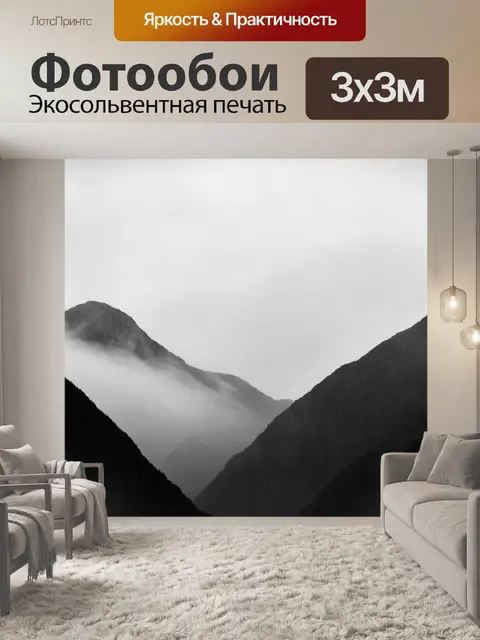 Фотообои туман в стиле черно-белый