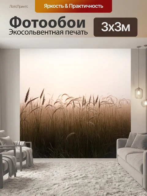 Фотообои поле с высокими травами