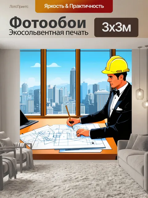 Фотообои стиль: графическая иллюстрация