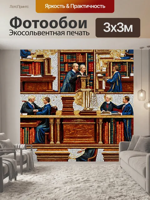 Фотообои мозаика из сцен юриспруденции