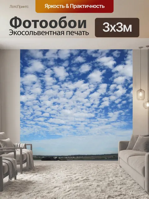Фотообои белое облако flocky в синем небе