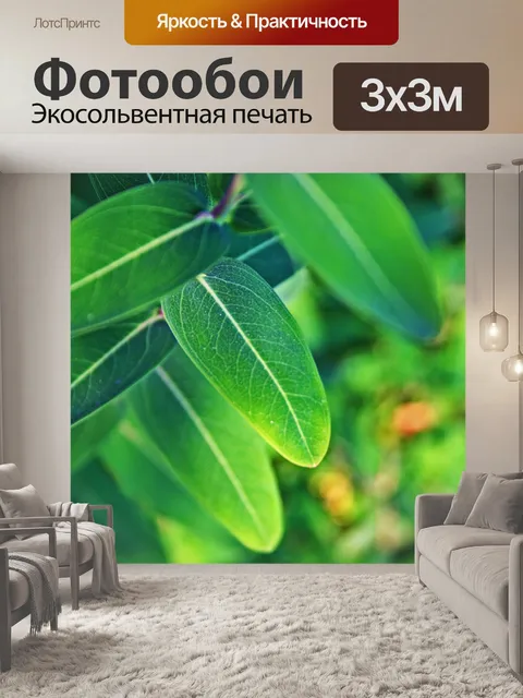 Фотообои жильные зеленые листья