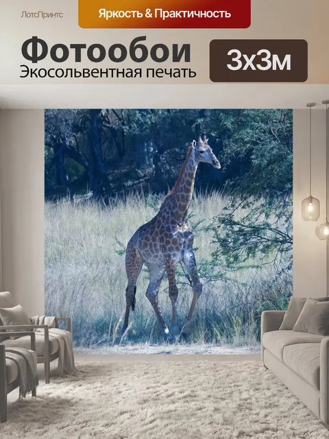 Фотообои жираф шагает по африке
