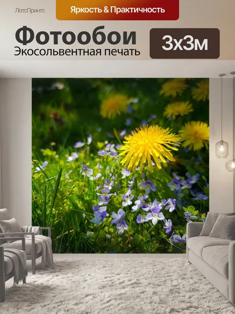 Фотообои Желтый одуванчик