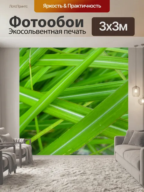 Фотообои Текстурированные зеленая трава, луг