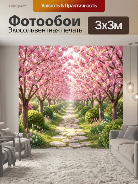 Фотообои Аллея цветущей сакуры