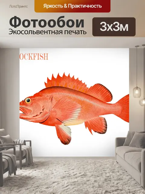 Фотообои Рыба, Рокфиш Винтажное Искусство