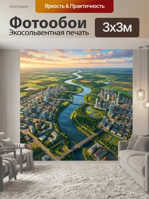 Фотообои Панорама у извилистой реки