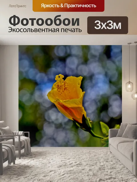 Фотообои Желтый цветок гибискуса