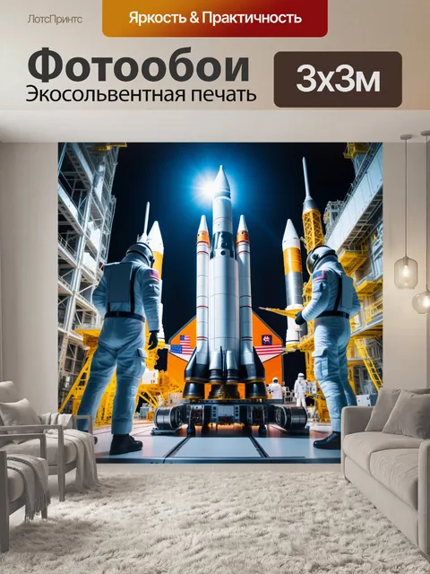 Фотообои космонавты, готовящиеся к запуску ракеты