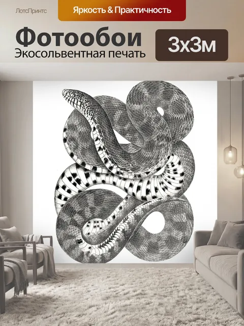 Фотообои Клипарт Vintage art змея