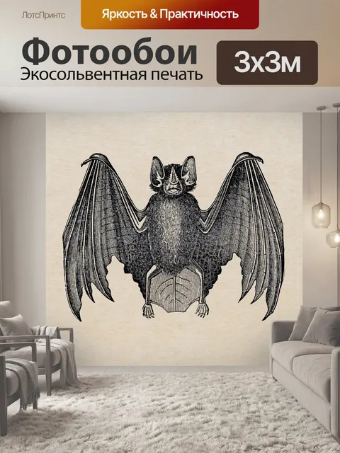 Фотообои Летучая мышь vintage art old