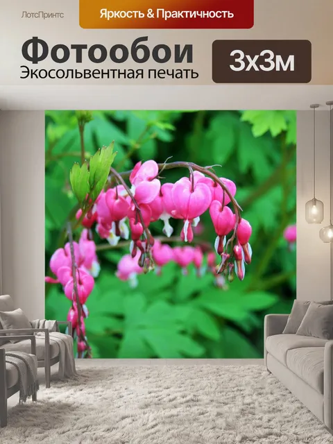Фотообои розовые цветы в ботаническом саду