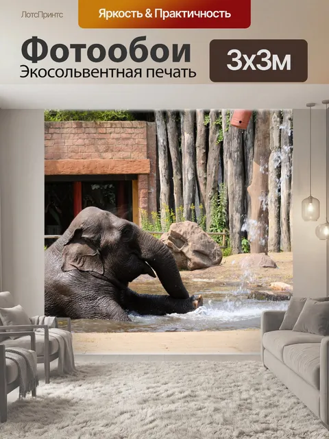 Фотообои В ванне со слонами 03