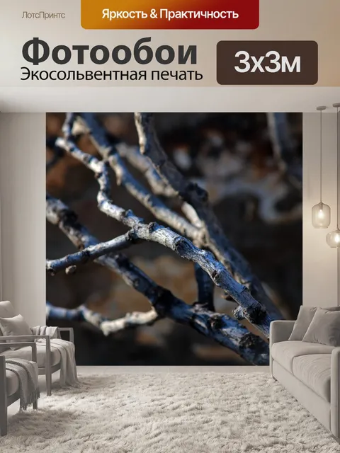 Фотообои спящие сухие серые ветви