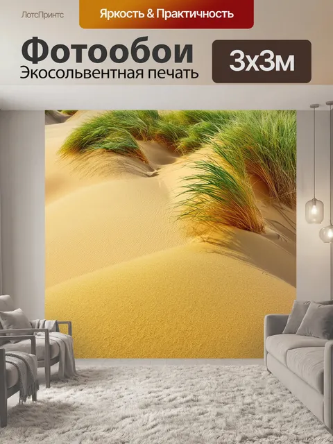 Фотообои песчаные дюны ведут к истерзанной морской линии