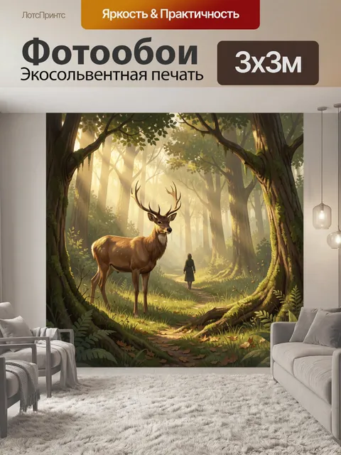Фотообои Олень в волшебном лесу