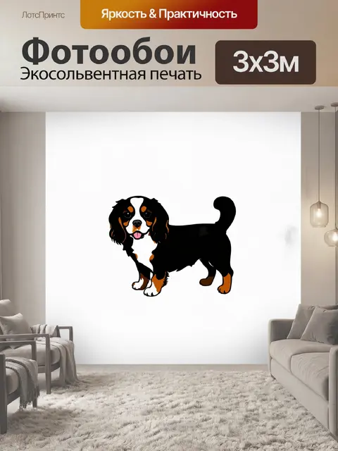 Фотообои минималистичное описание: собака