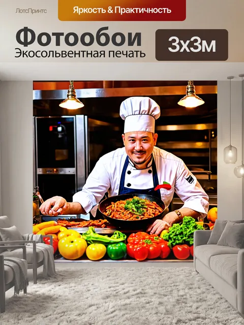 Фотообои с изображением красочного повара