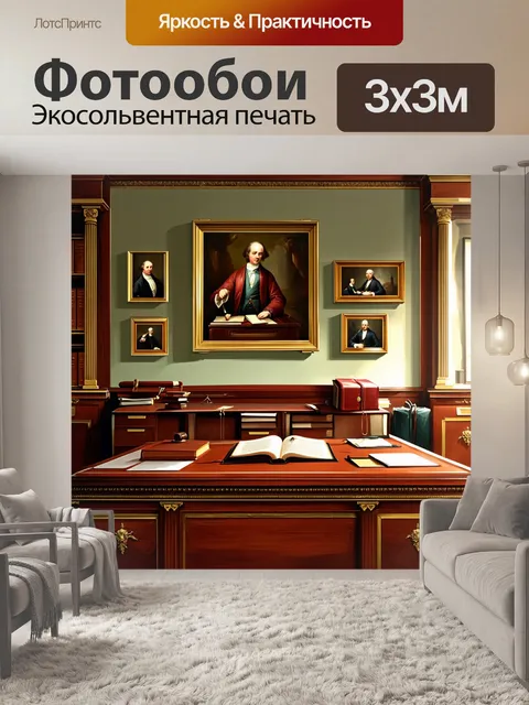Фотообои изображение юридического кабинета с античной мебелью