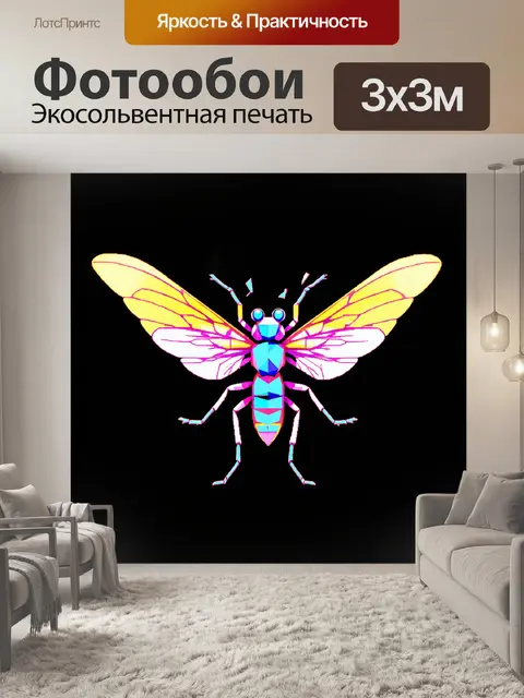 Фотообои абстрактное изображение мухи