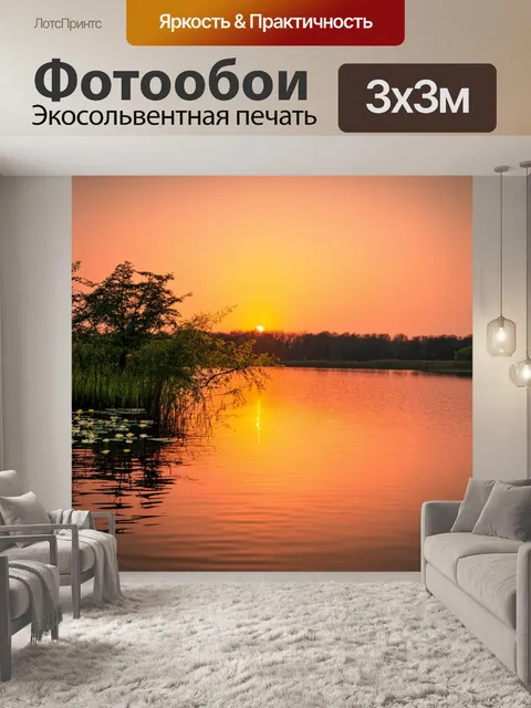 Фотообои закат окутал мир мягким оранжевым светом