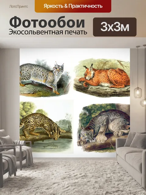 Фотообои Большая кошка кошка старинное искусство