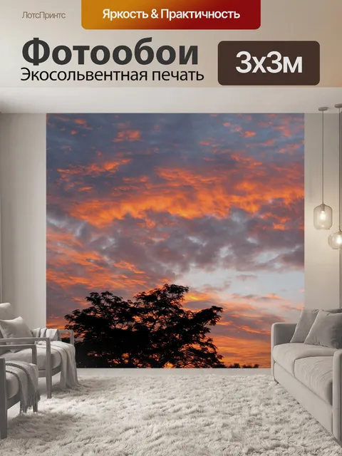 Фотообои Закат над Сирень дерева