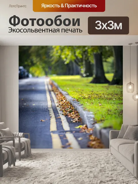Фотообои Дорога с желтой линии
