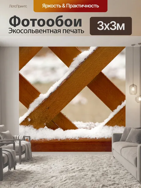 Фотообои Снег на решетке