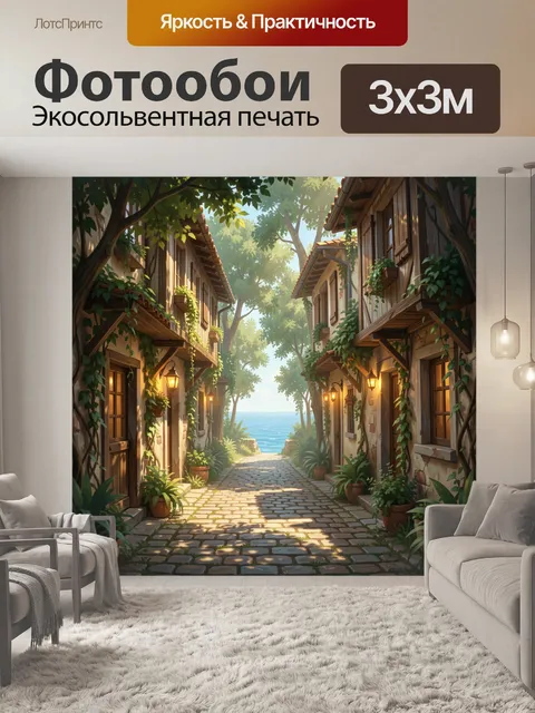 Фотообои Уютная улочка у моря