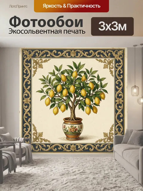 Фотообои Лимонное дерево в декоративном вазоне