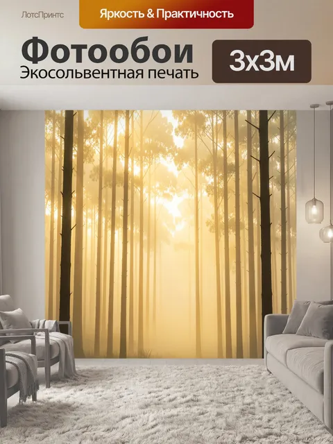 Фотообои Туманный лес на рассвете