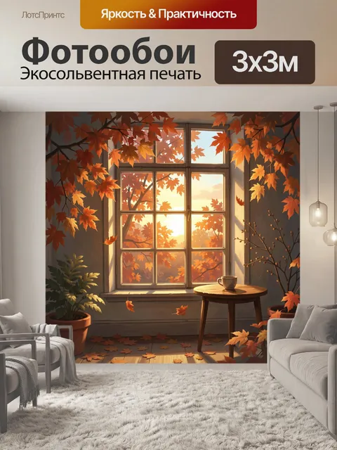 Фотообои Осенний интерьер у окна