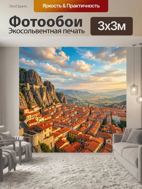 Фотообои Средневековый город у скал