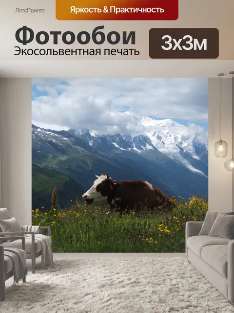 Фотообои Экскурсия в Мон-Блан (коровы)