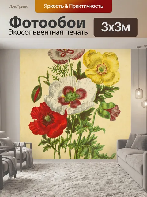 Фотообои Цветы мака Vintage Art