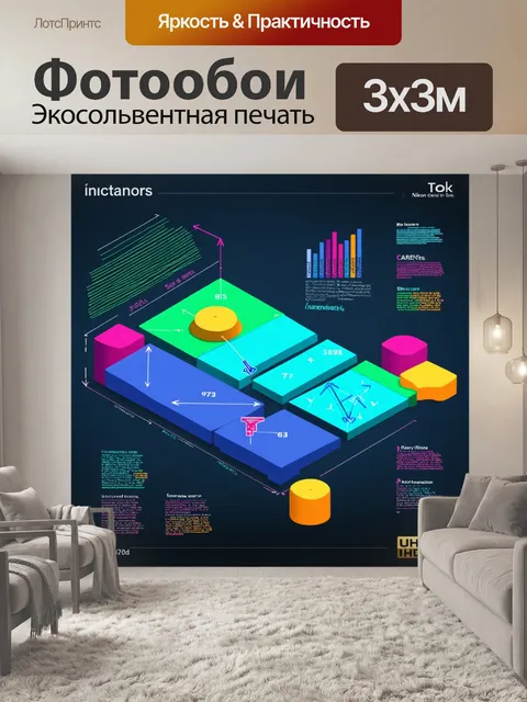 Фотообои абстракция в стиле инфографический рисунок