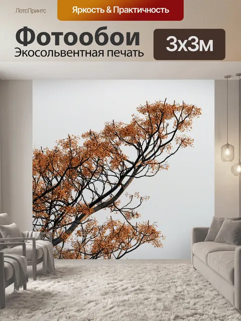 Фотообои Seringa ягоды против серого неба