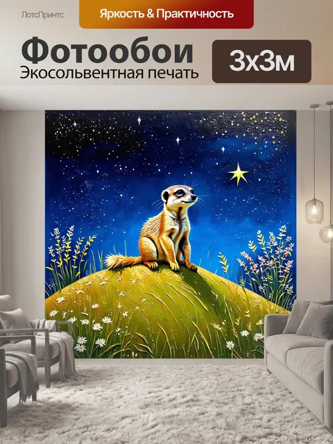 Фотообои вечерняя сцена с сурикатом