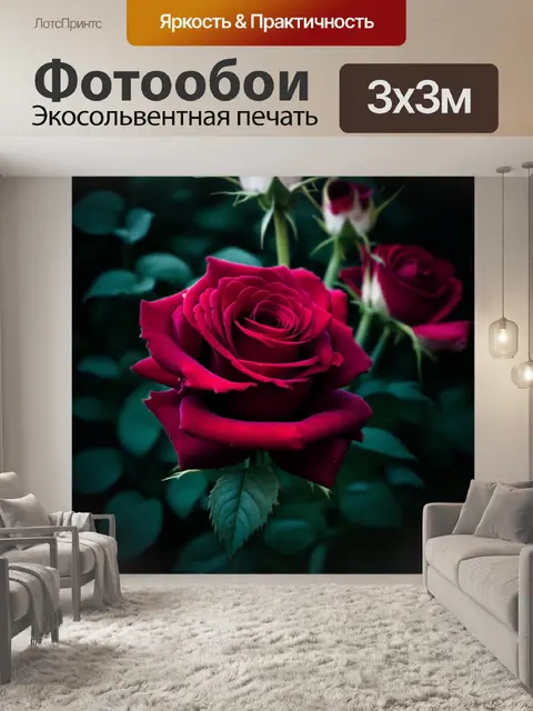 Фотообои розы в стиле нуар, с дымкой и контрастом, создающими атмосферу романтики и меланхолии
